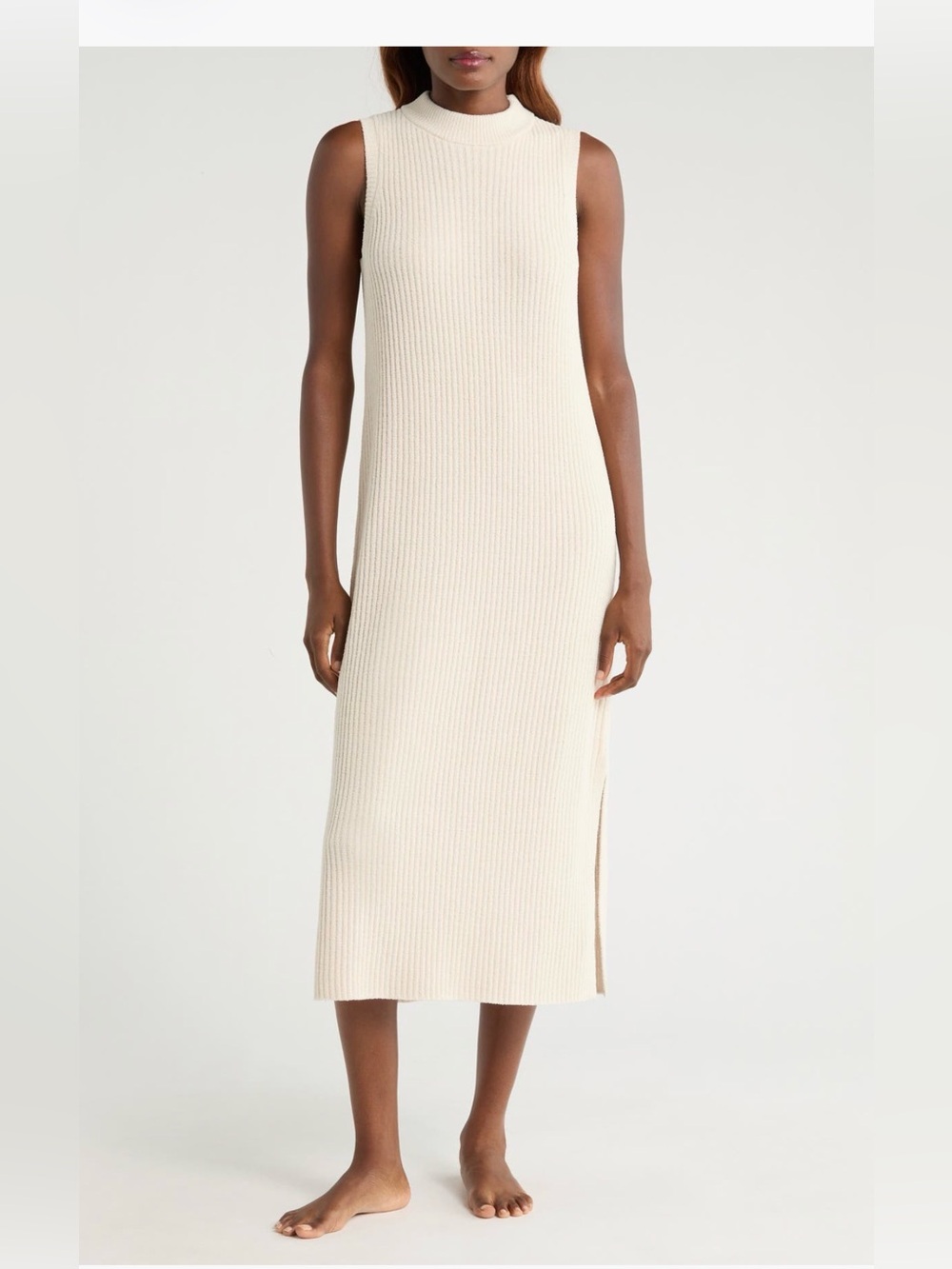 UGG Sleeveless Ribbed sweater Midi Dress - Cream/ sand size large
